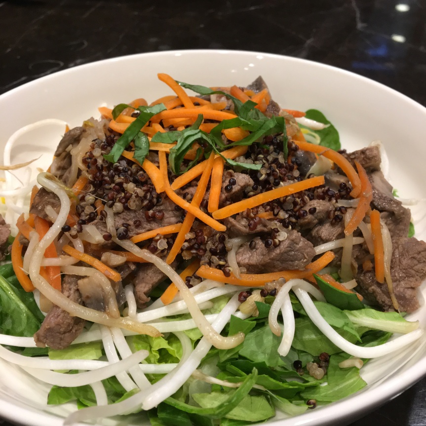 Ginger Sesame Beef Salad with Quinoa