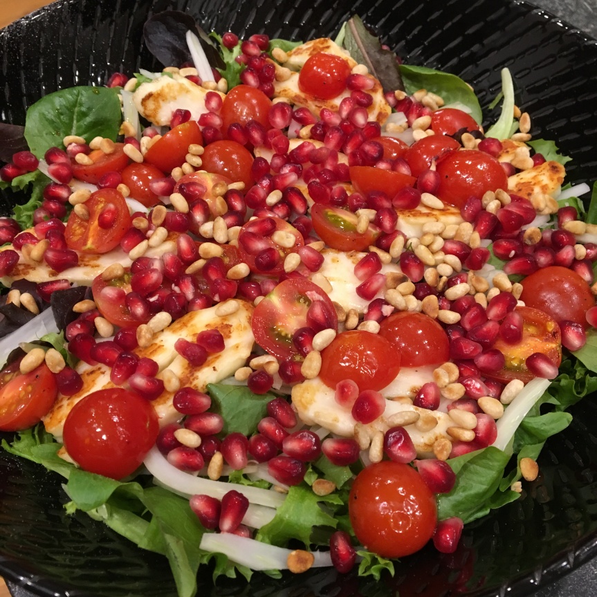 Pomegranate and Grilled Haloumi Salad